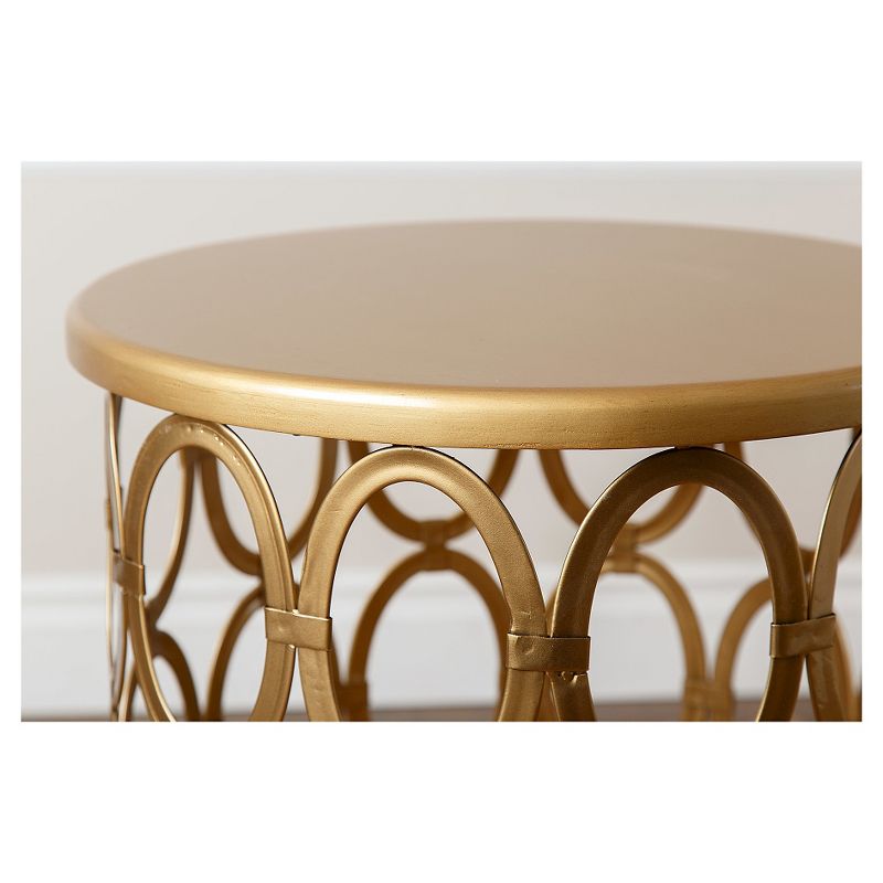 Vista Round End Table Gold - Abbyson Living