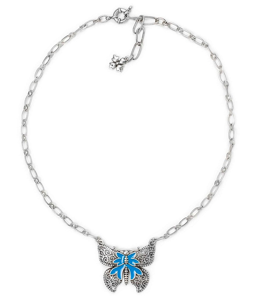 Patricia Nash Enamel Butterfly Pendant Necklace