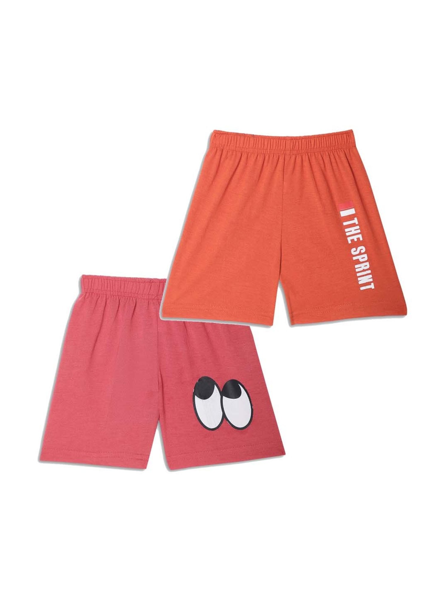 Vimal Jonney Kids Rust & Pink Printed Shorts (Pack of 2)