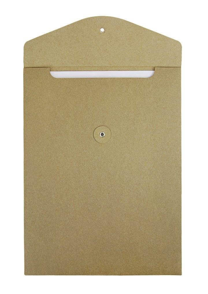 10 Pcs A4 Size Kraft Paper Project Envelope File Folder Bags Document Bills Storage Organizer Bag Case with Expandable Gusset Portfolio Organizer Sleeve Pocket With String Fastener, Office Supplies