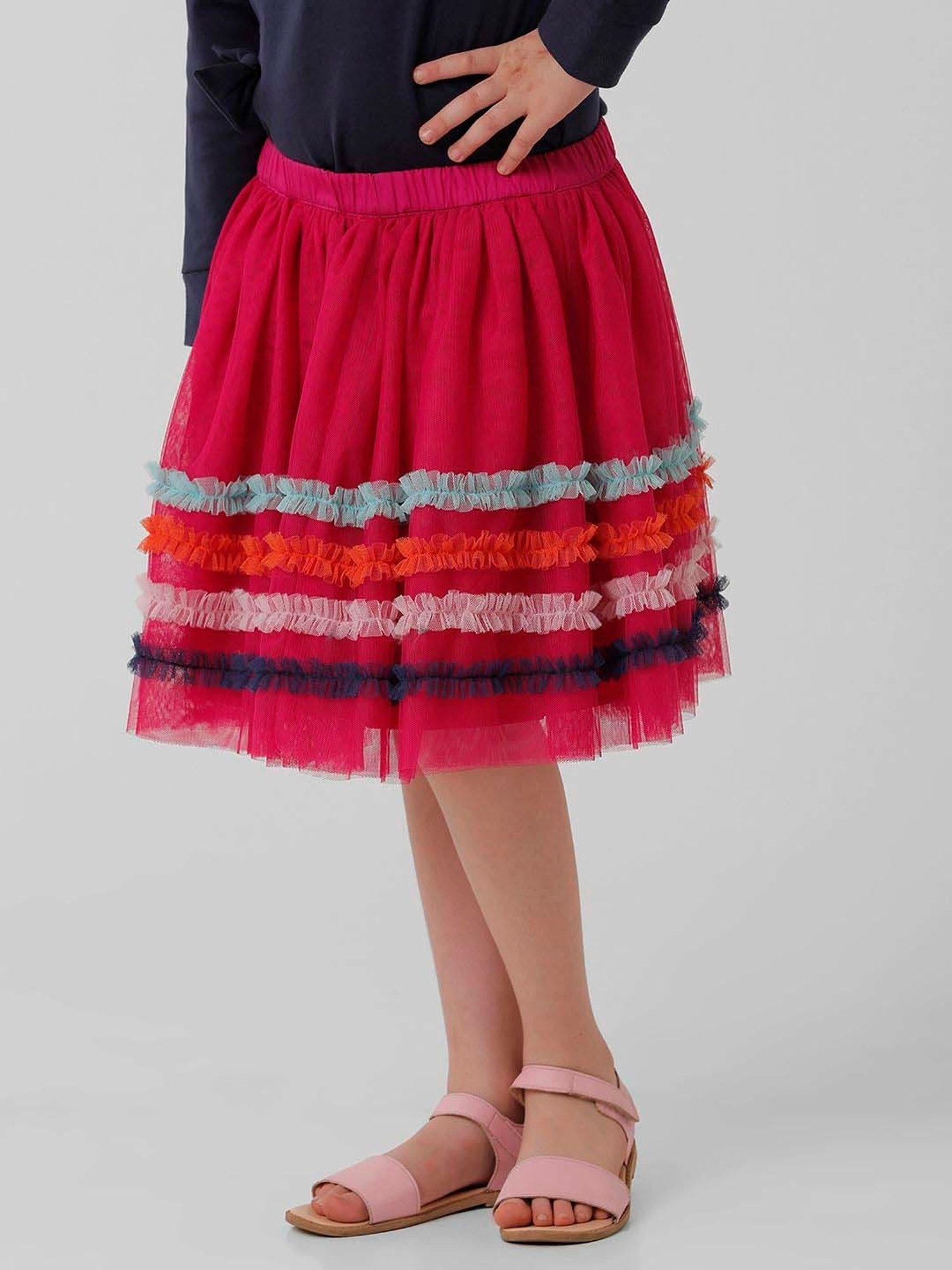 Kate & Oscar Kids Red Color Block Skirt