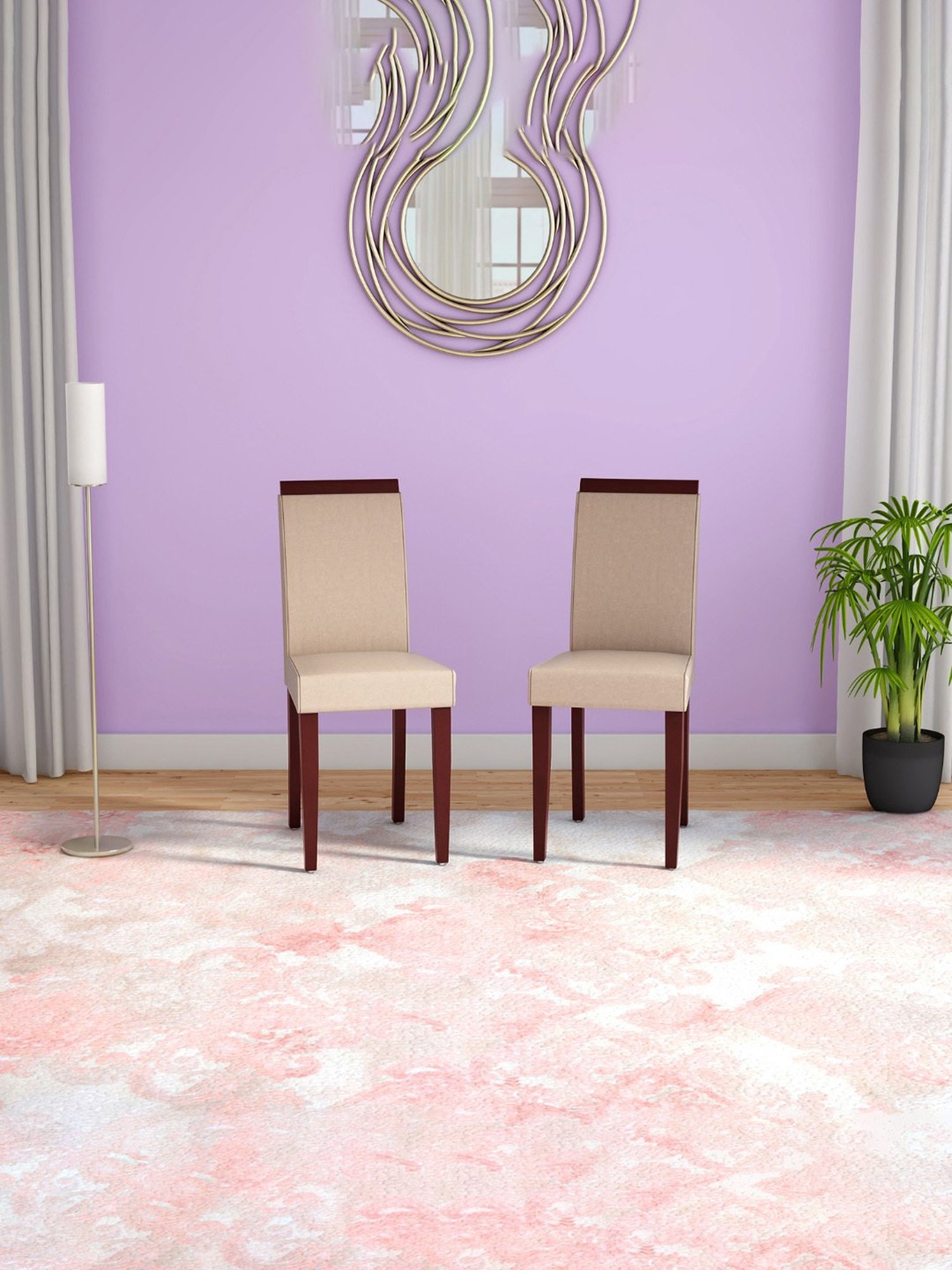 Durian Elanor Modern Brown & Beige Premium Leatherette Dining Chair