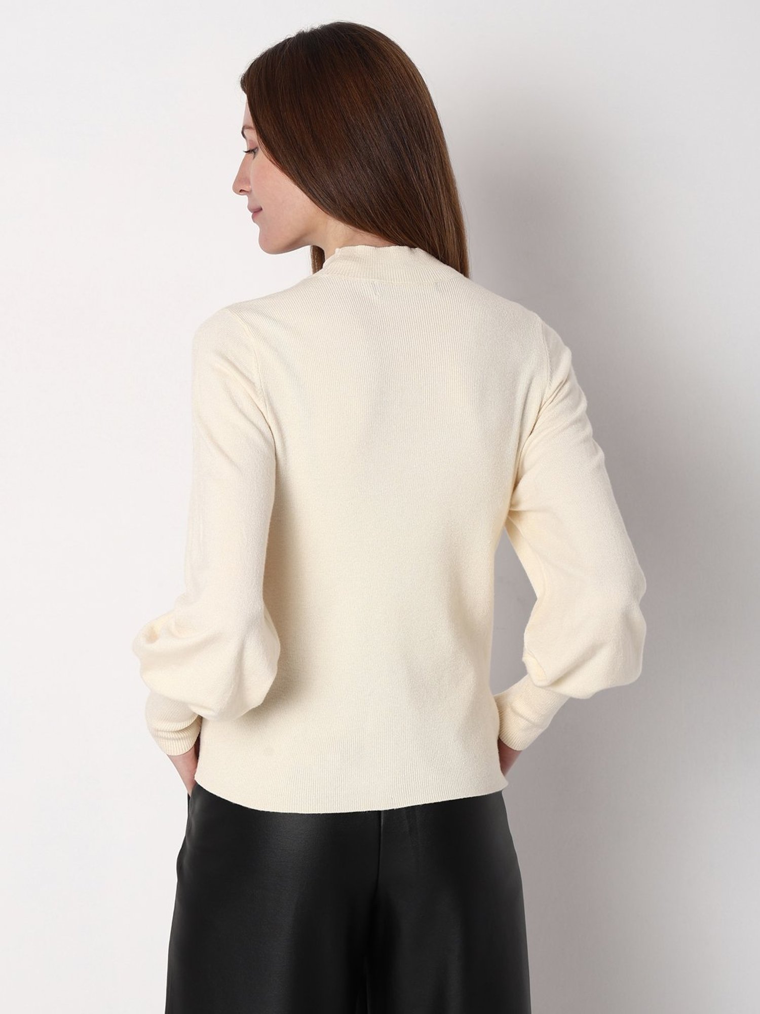 Vero Moda Off White Regular Fit Pullover