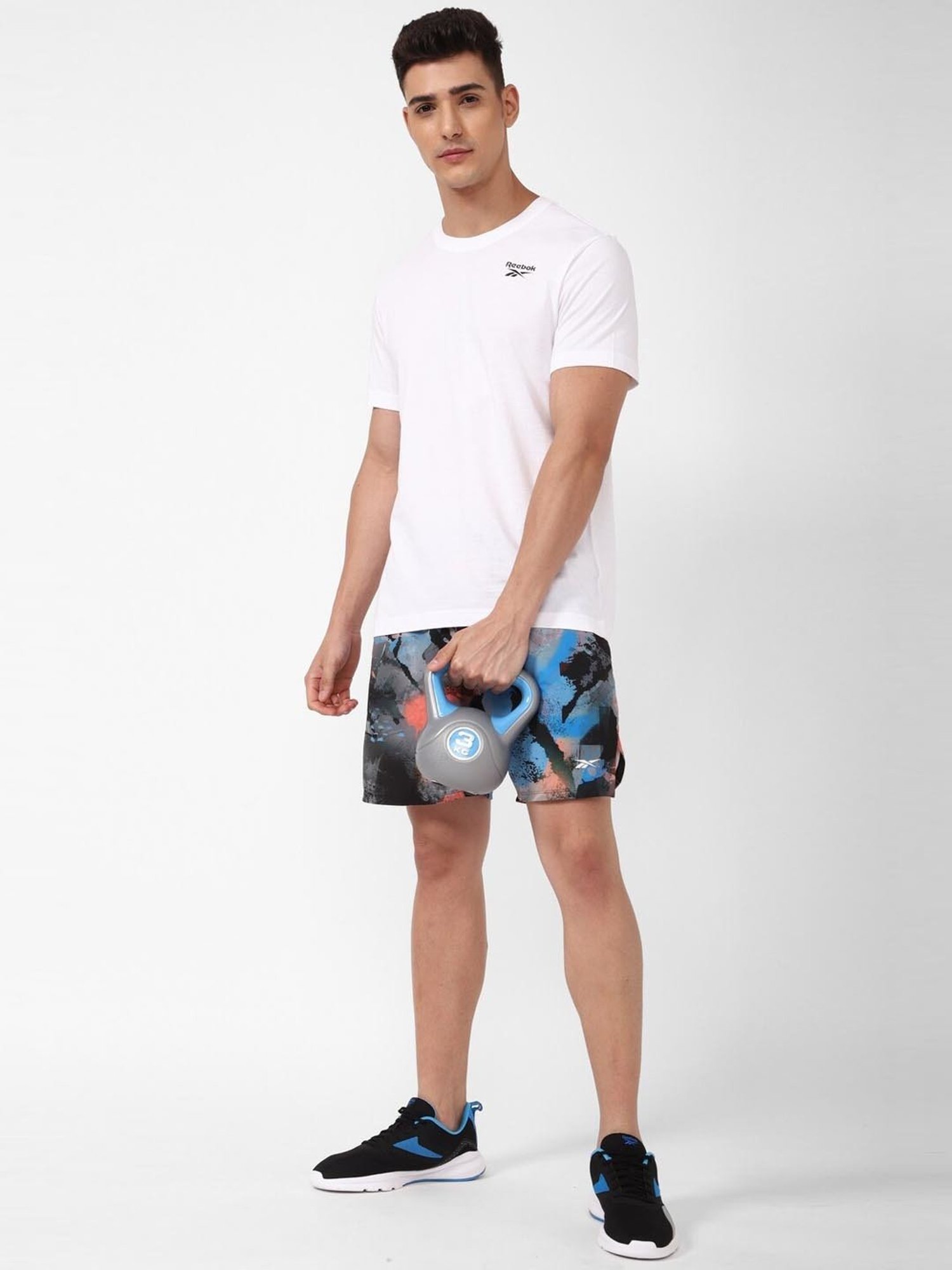 Reebok White Cotton Regular Fit T-Shirt