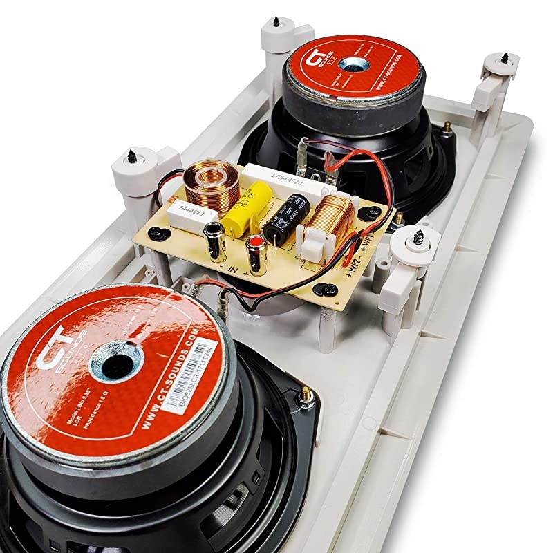 2Bio 525quot LCR inWall Home Audio Speaker | 80W RMS | 160W MAX | 12 Ohm Impedance PowerSpeaker | Rotatable SilkDome Tweeter with Rectangular Protection Panel | Theater Speaker