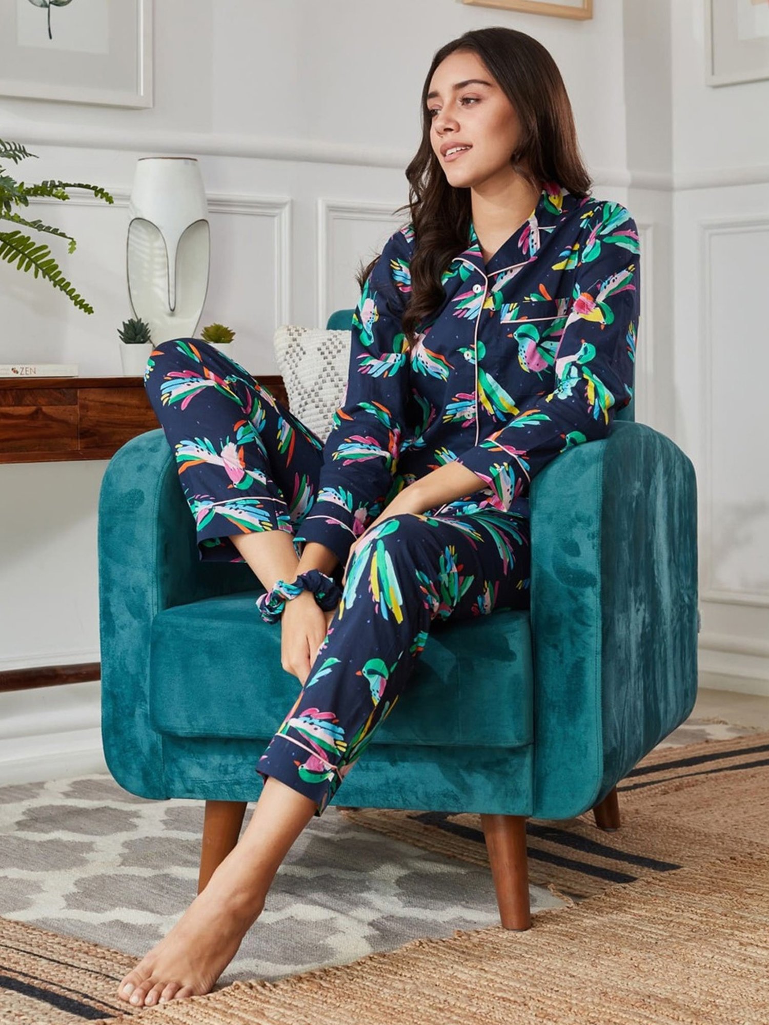 Dusk Attire Blue Blue Jay Pyjama Set