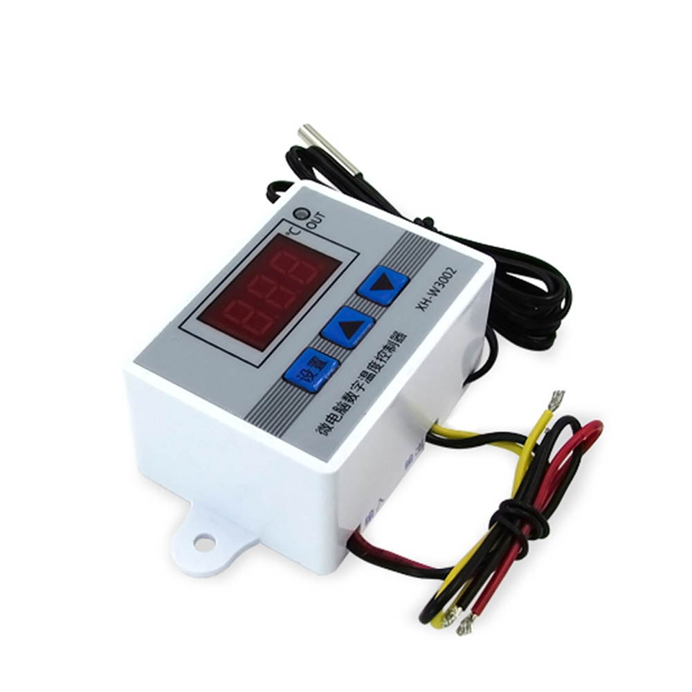 XH-W3002 Intelligent Led Digital Microcomputer Temperature Controller Mini Thermostat Switch with Water-resistant Sensor Probe