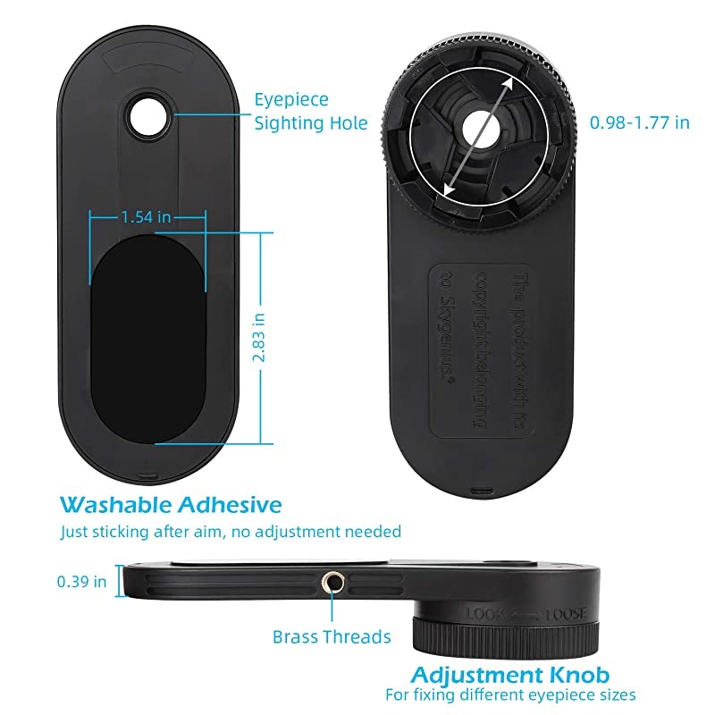 Cell Phone Adapter Mount, Universal Smartphone Adapter Mount for Binocular Monocular Spotting Scope Microscope Telescope (Nano Washing Glue Paste Design)