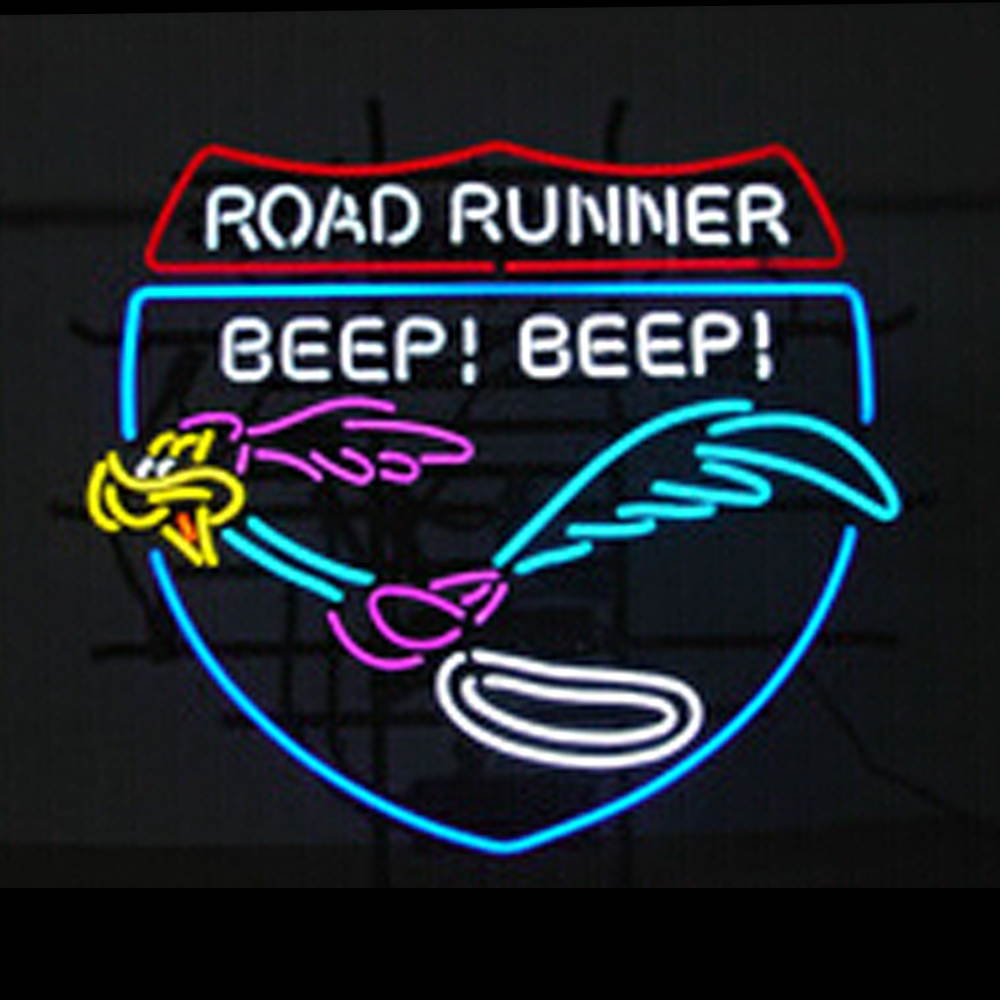 Fashion Neon Sign ROAD RUNNER BEEP Handcrafted Real Glass Lamp Neon Light Neon Sign Beerbar Sign Neon Beer Sign 24x24