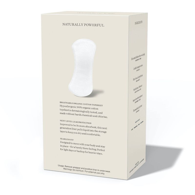 Cora Organic Cotton Ultra Thin Liners for Periods - 40 ct