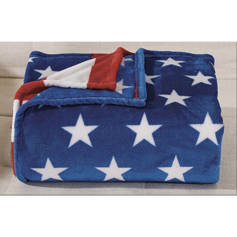 July 4th Stars & Stripes American Flag Ultra Lush Oversized Throw Blanket (50" x 70")