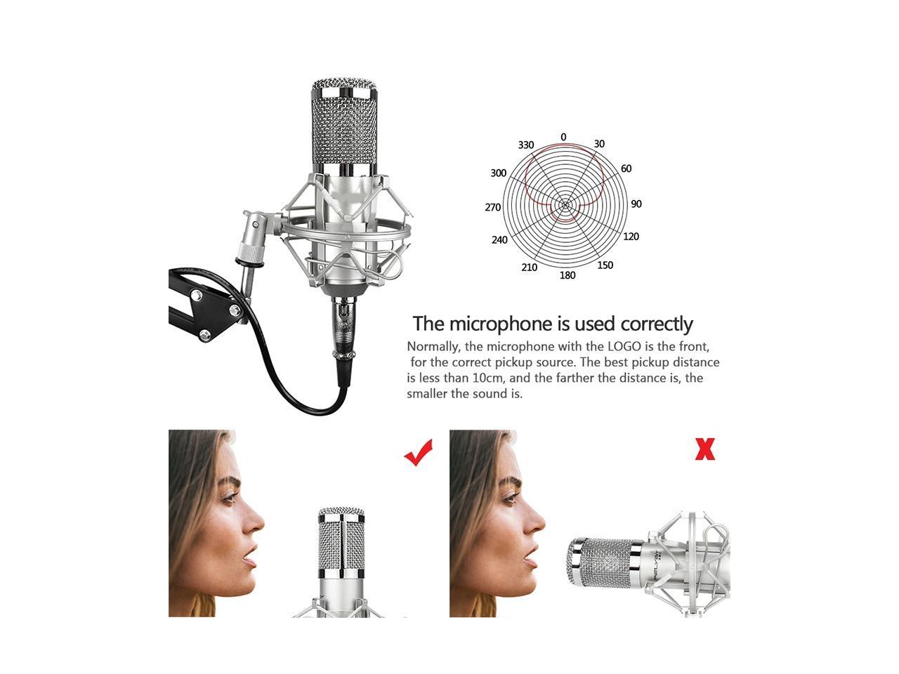 gold--BM800 Professional Suspension Microphone Kit Studio Live Stream Broadcasting Recording Condenser Microphone Set