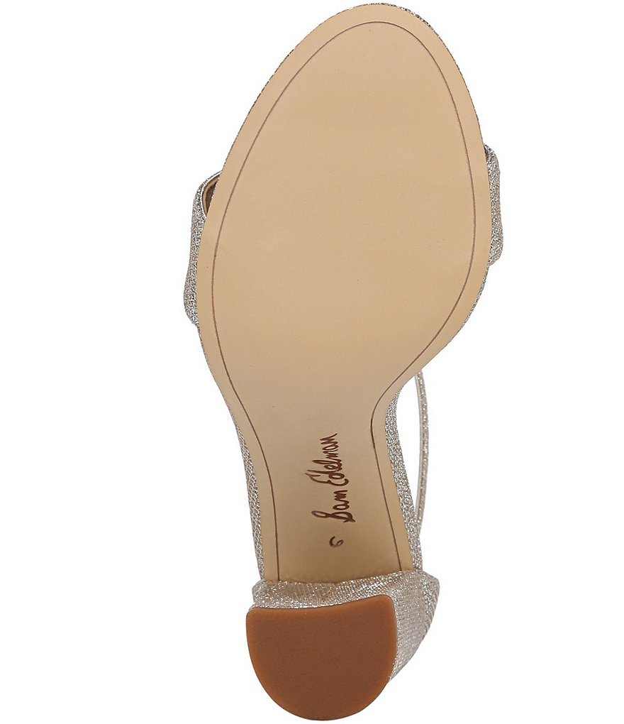 Sam Edelman Yaro Glam Mesh Ankle Strap Block Heel Dress Sandals