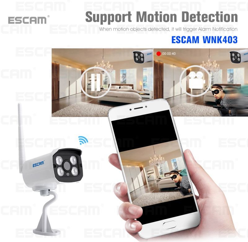 ESCAM WNK403 4CH WiFi NVR Kit P2P 1080P Access Point Outdoor IR Night Vision IP Camera System