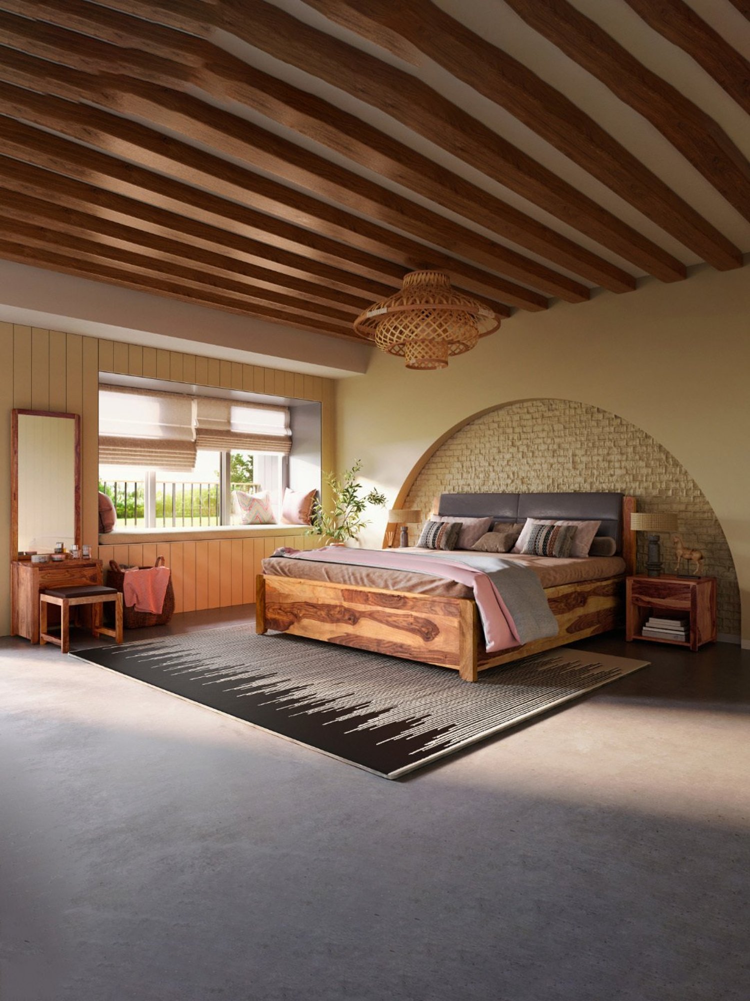 Nilkamal Riva Black Engineered Wood King Size Bed with Storage