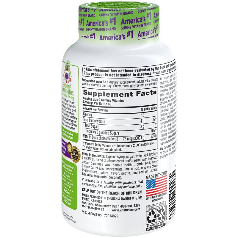 Vitafusion Extra Strength D3 Dietary Supplement Adult Gummies - Strawberry - 120ct