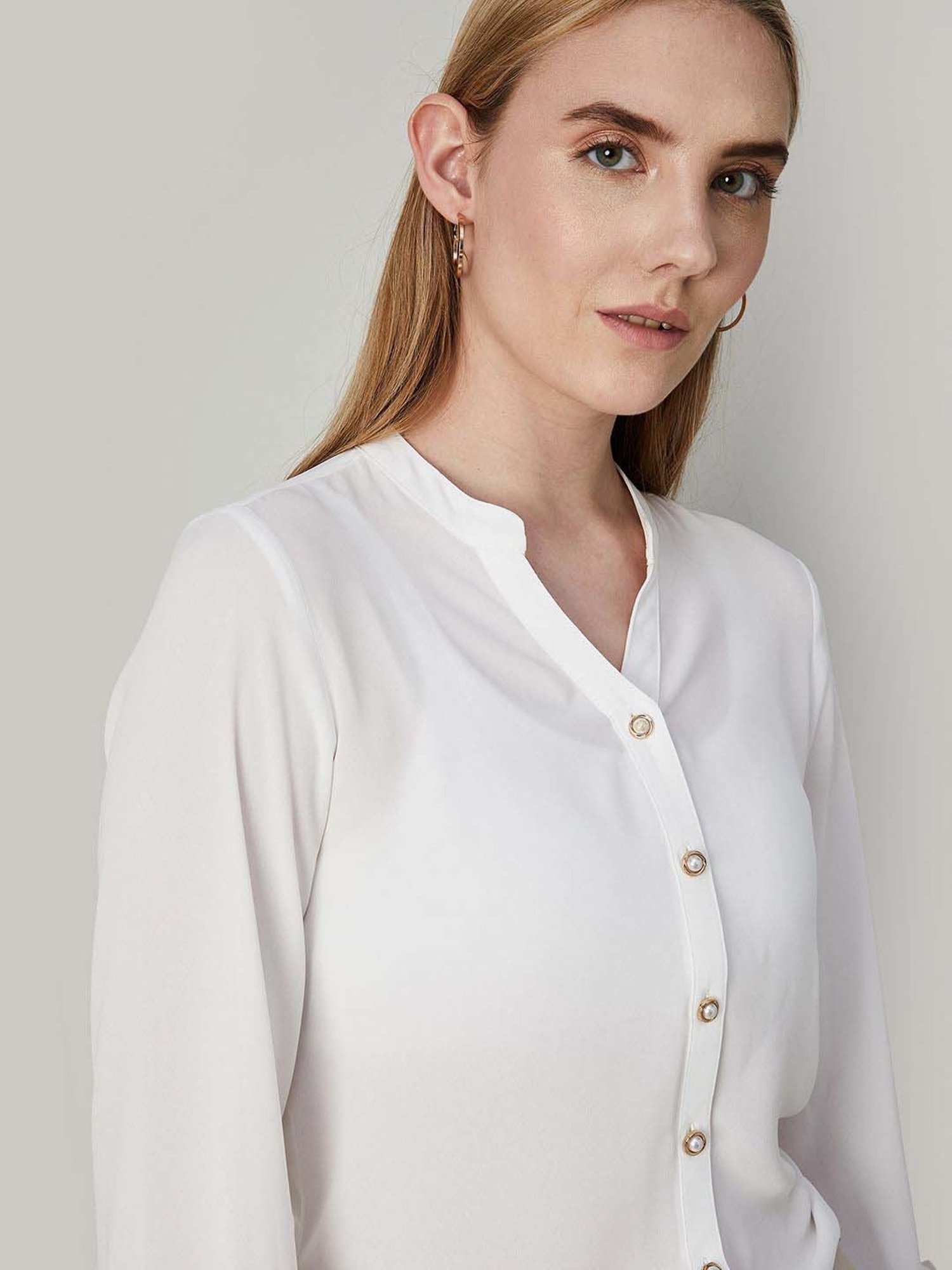 Code by Lifestyle White Regular Fit Top