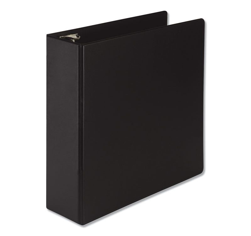 Samsill&reg; Round Ring Reference Binder  3 Rings  3" Capacity  11 x 8.5  Black 14880