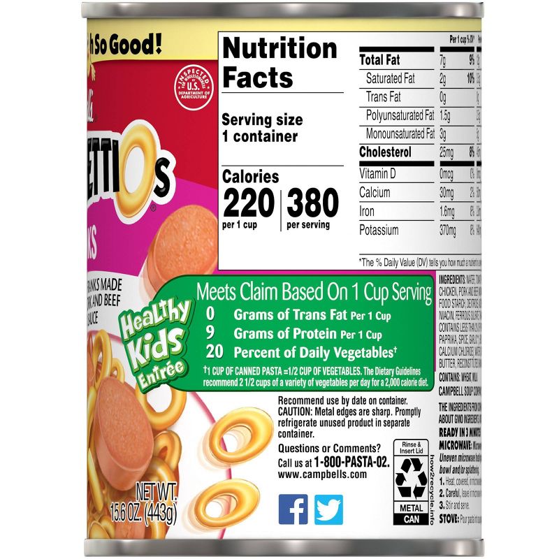 Campbell's SpaghettiOs with Franks 15.6oz