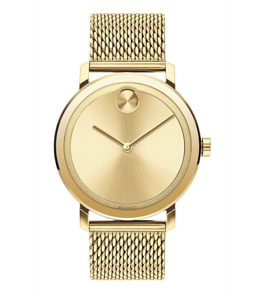 Movado Bold Evolution Gold Mesh Strap Bracelet Watch