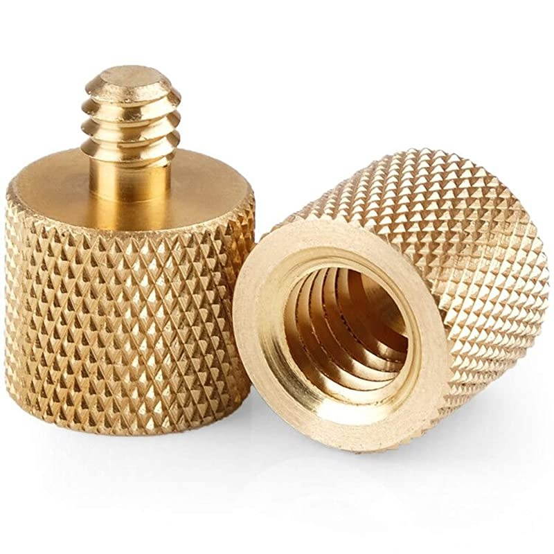 3816 Female to 1420 Male Screw Adapter Tripod Thread Reducer Camera Converter Screw Brass 2Pack