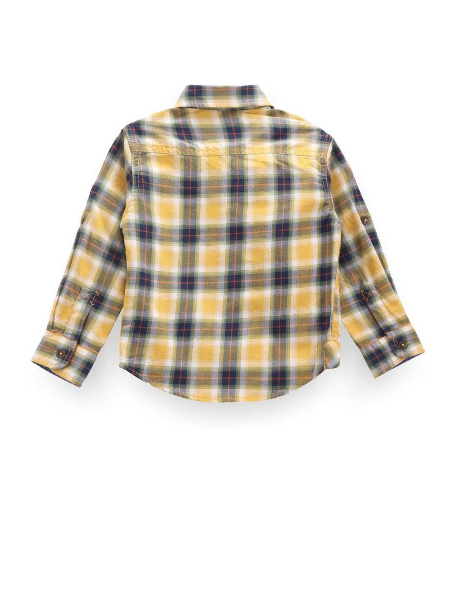 Mothercare Kids Blue Cotton Self Pattern Full Sleeves Shirt