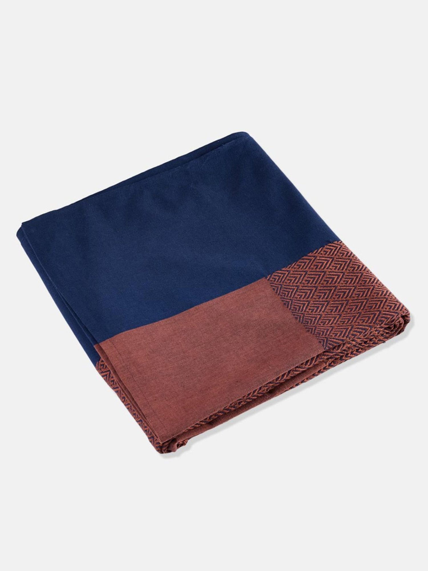 Fabindia Maroon & Blue Cotton 76 TC 190 GSM Kiara Table Cover - Set of 8