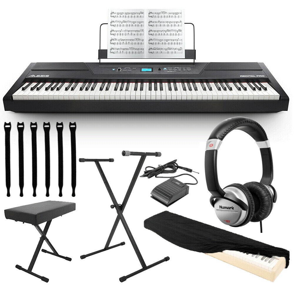 Alesis Recital Pro 88-Key Digital Piano  + Stand,Bench,Pedal,Headphone & Cover