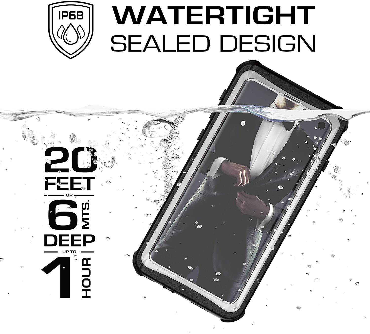 Ghostek Nautical Galaxy S10e Waterproof Case with Screen Protector Super Heavy Duty Protection Rugged Shockproof Full Body Underwater Watertight Seal Cover for 2019 Galaxy S10e (5.8 Inch) - (Black)