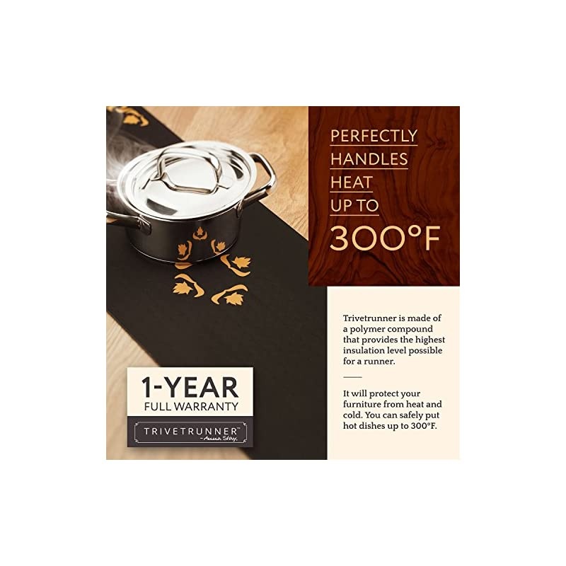 Decorative Trivet and Kitchen Table Runners Handles Heat, anti Slip, Hand Washable and Convenient for Hot Dishes, Black/White