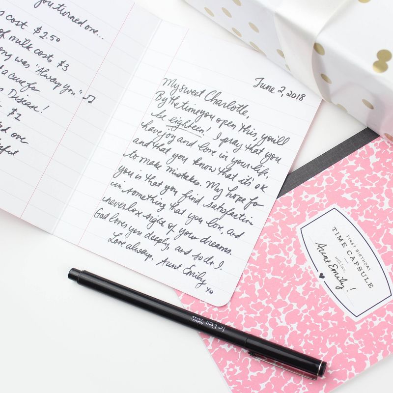 "First Birthday Time Capsule" NoteCard Pink