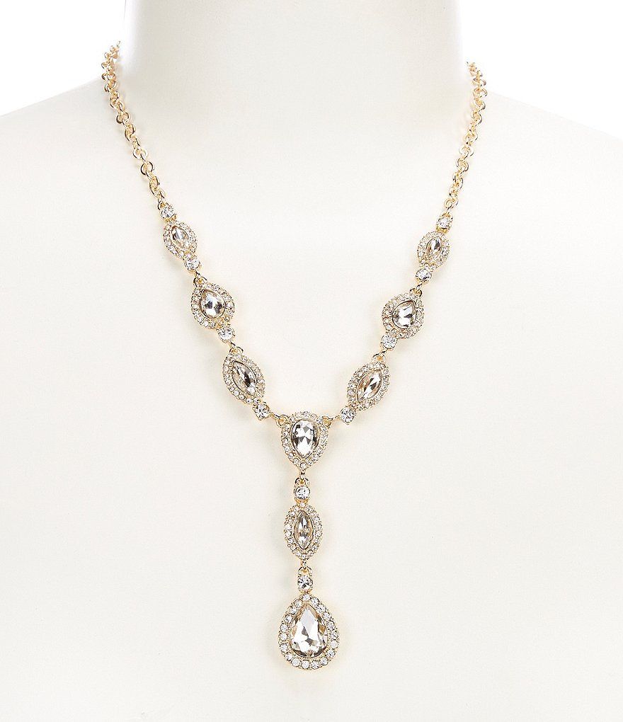 Gemma Layne Pave Navette Y-Necklace