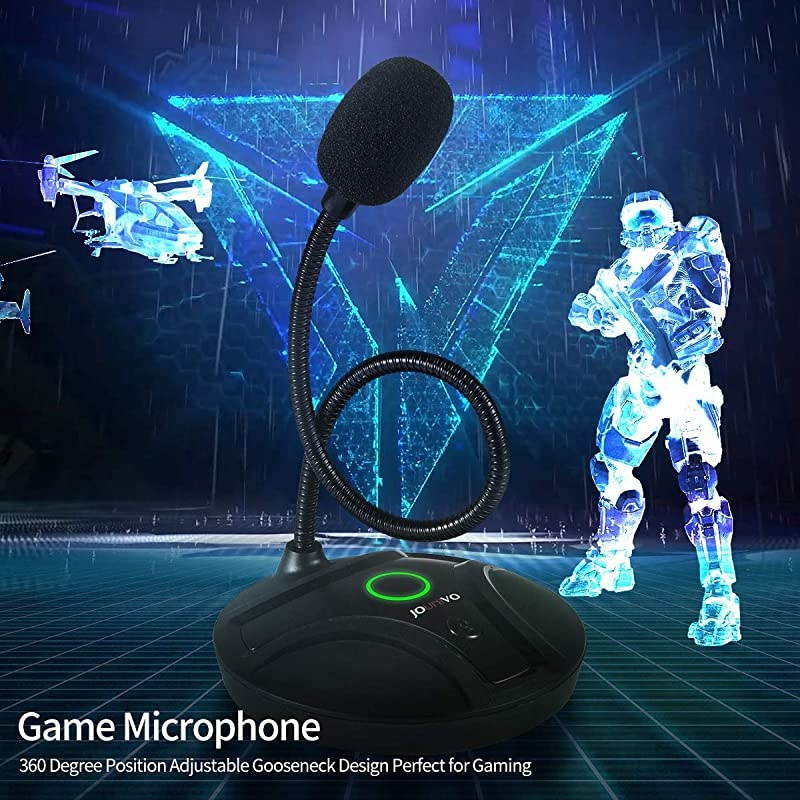 for Computer Gaming Mic JV605 with Mute Button Compatible with Desktop PC Laptop Mac PS4 Play amp Plug USB Cardioid Gooseneck Mic Recording for Skype Streaming YouTube Game Podcast