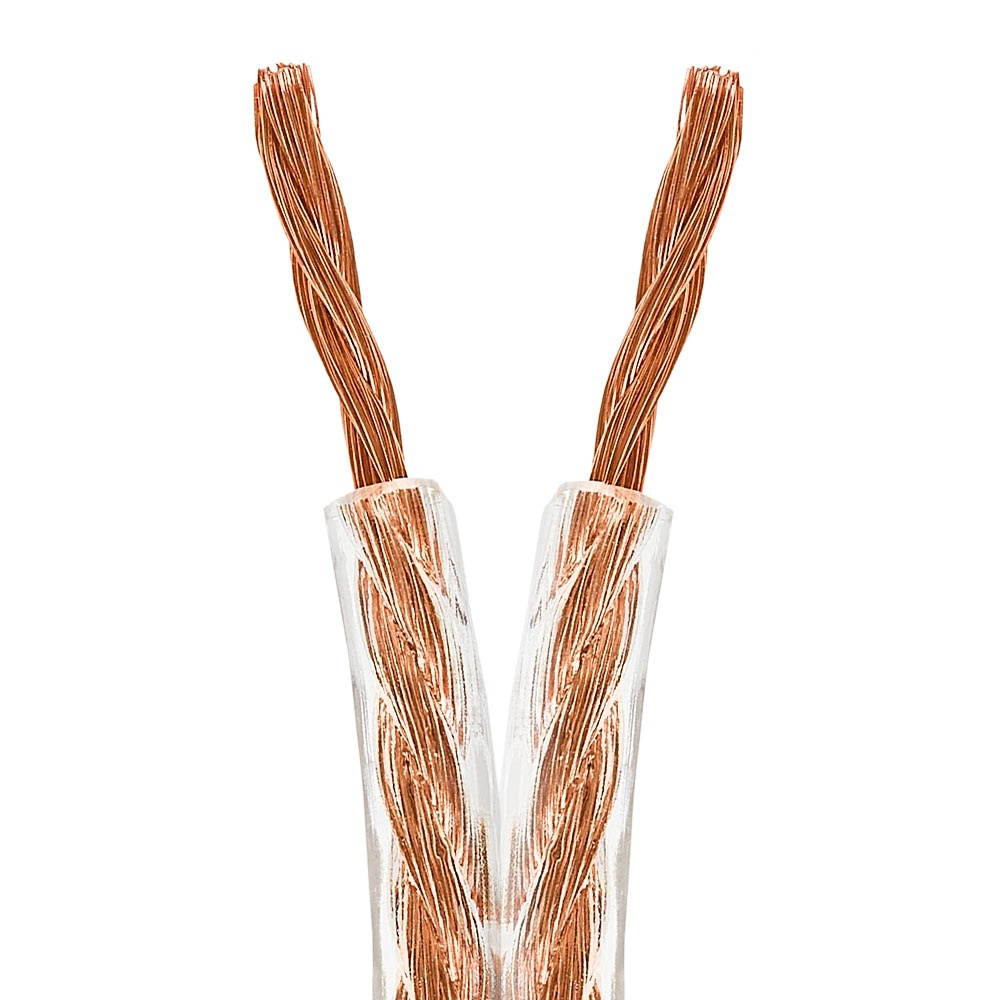 Cmple - 14AWG Clear Jacket Compact Speaker Wire Cable - 50ft