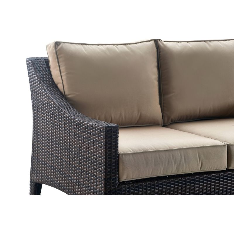 Tahoe Outdoor Three-Seater Sofa - Brown Wicker - Serta