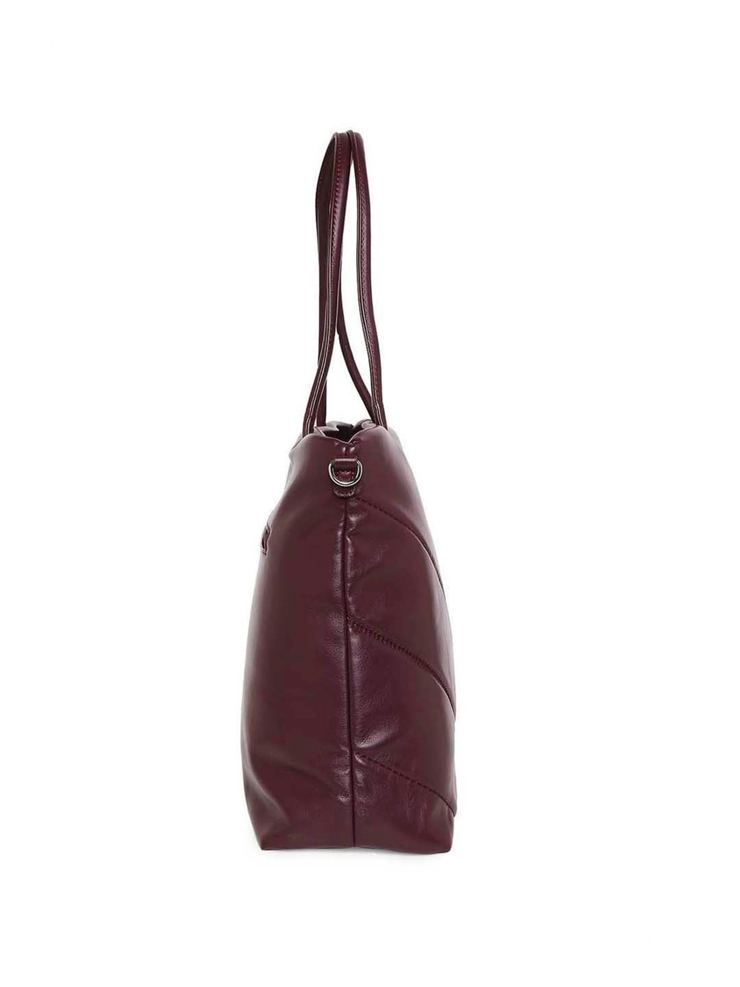 Marina Galanti Maroon Quilted Medium Tote Handbag