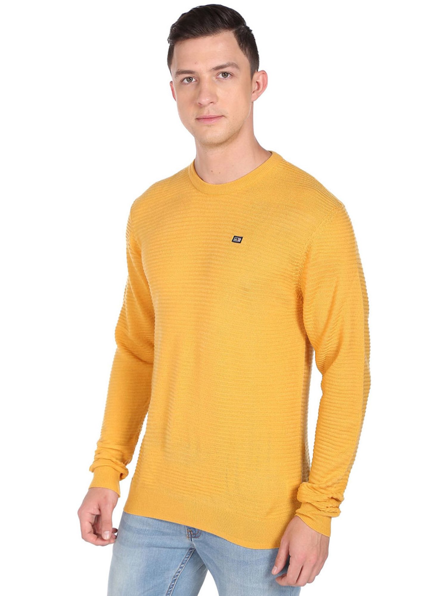 Arrow Sport Yellow Regular Fit Sweaters