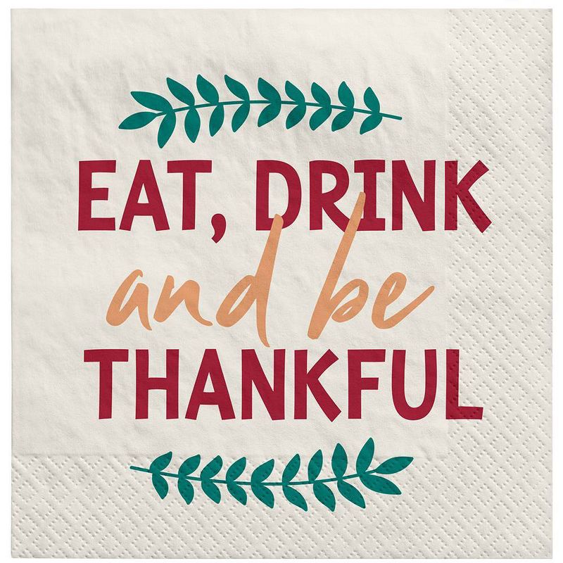 20ct Thanksgiving Beverage Napkin Eat & Drink - Spritz™