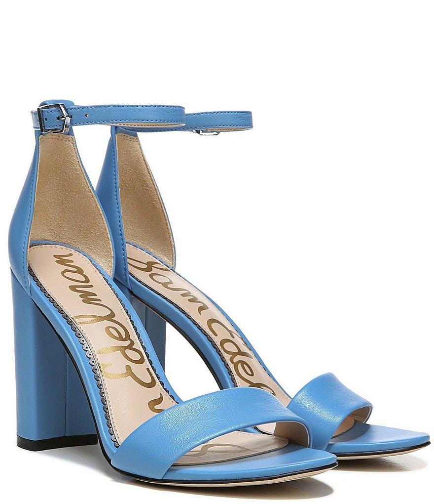 Sam Edelman Yaro Leather Ankle Strap Block Heel Dress Sandals