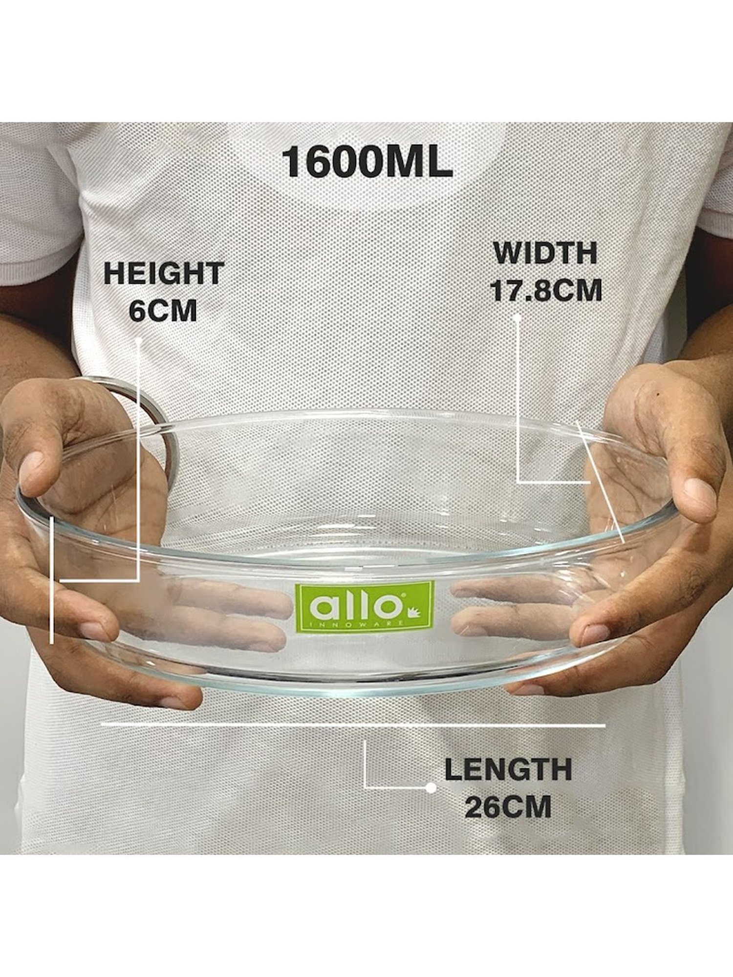 Borosilicate Oval Glass Baking Dish, Baking Tray, Oven and Microwave Safe