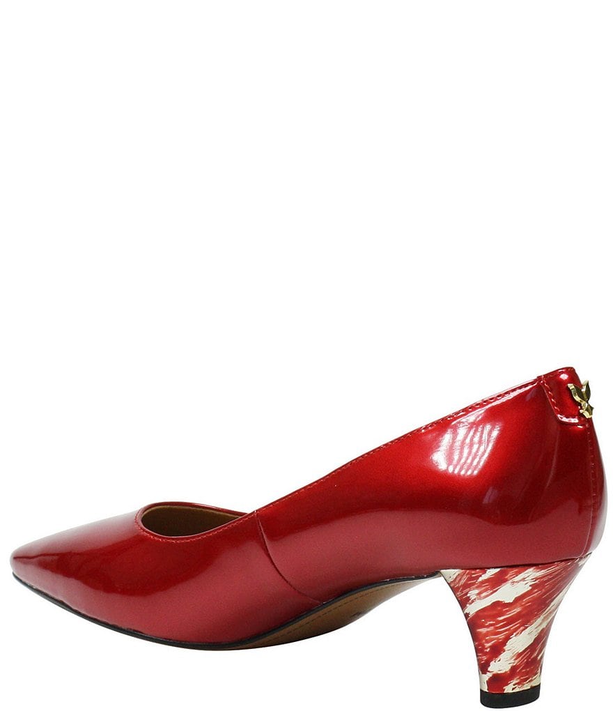 J. Renee Asilah Patent Kitten Heel Pumps