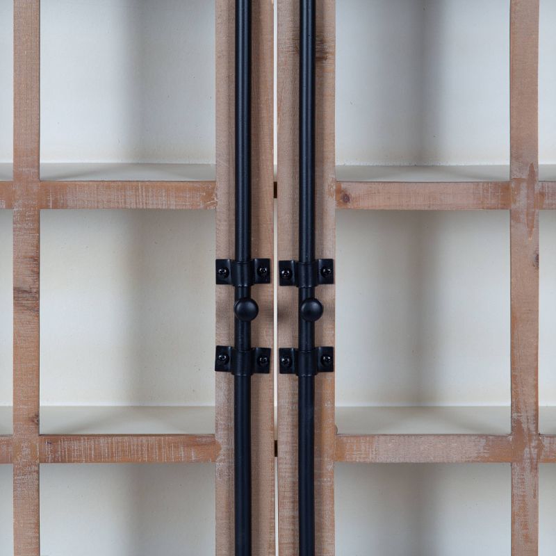 30" x 6.5" x 28" Hutchins Decorative Farmhouse Wood Wall Cabinet White/Brown - Kate & Laurel All Things Decor