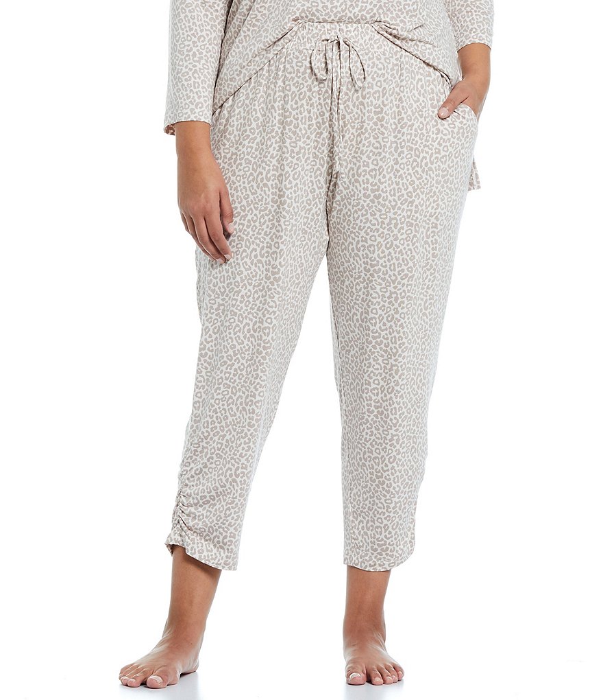 VAN WINKLE & CO. Plus Animal Print Ankle-Length Jersey Knit Sleep Pants