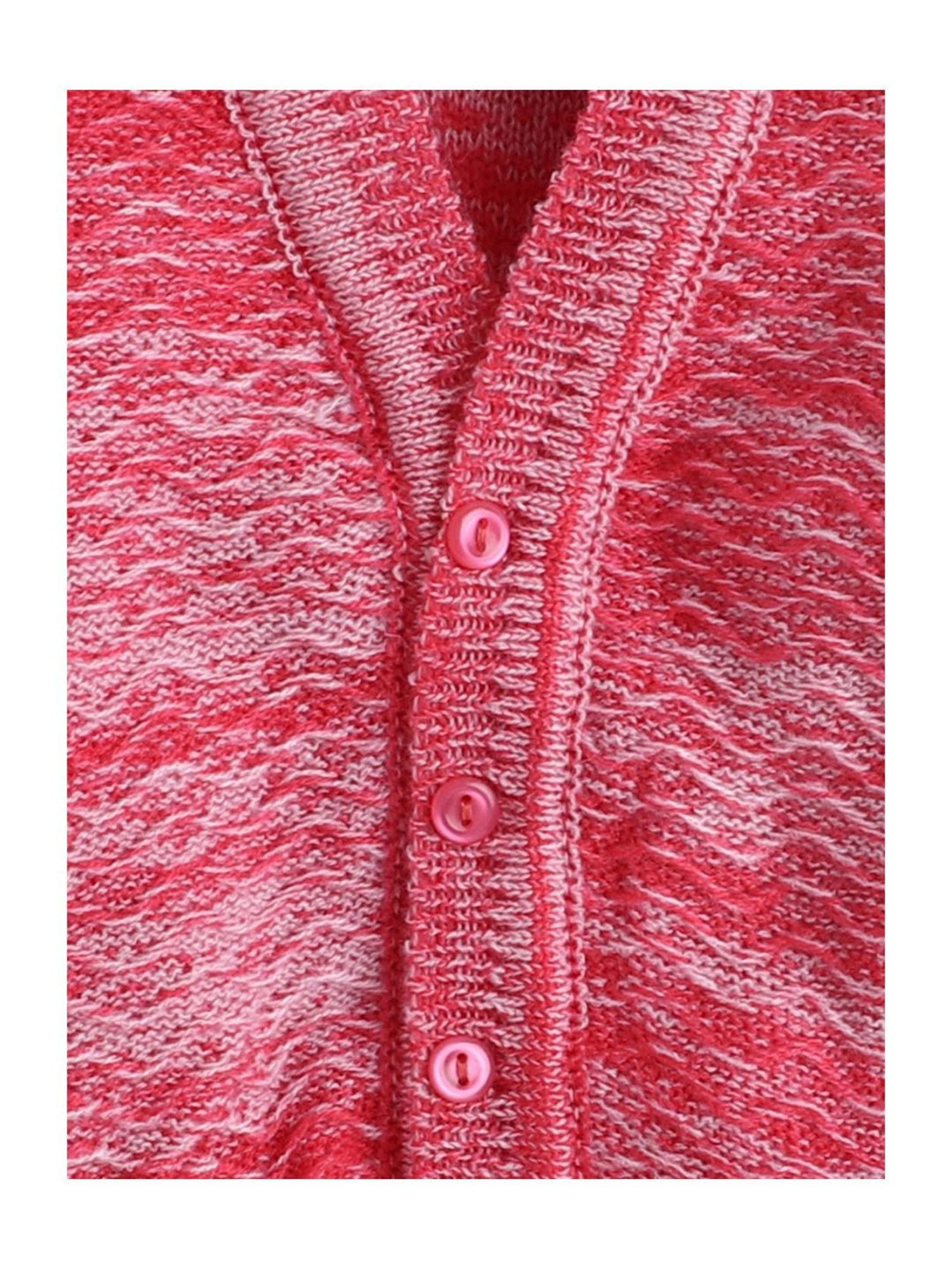 Little Angels Kids Pink Textured Pattern Full Sleeves Sweater Set