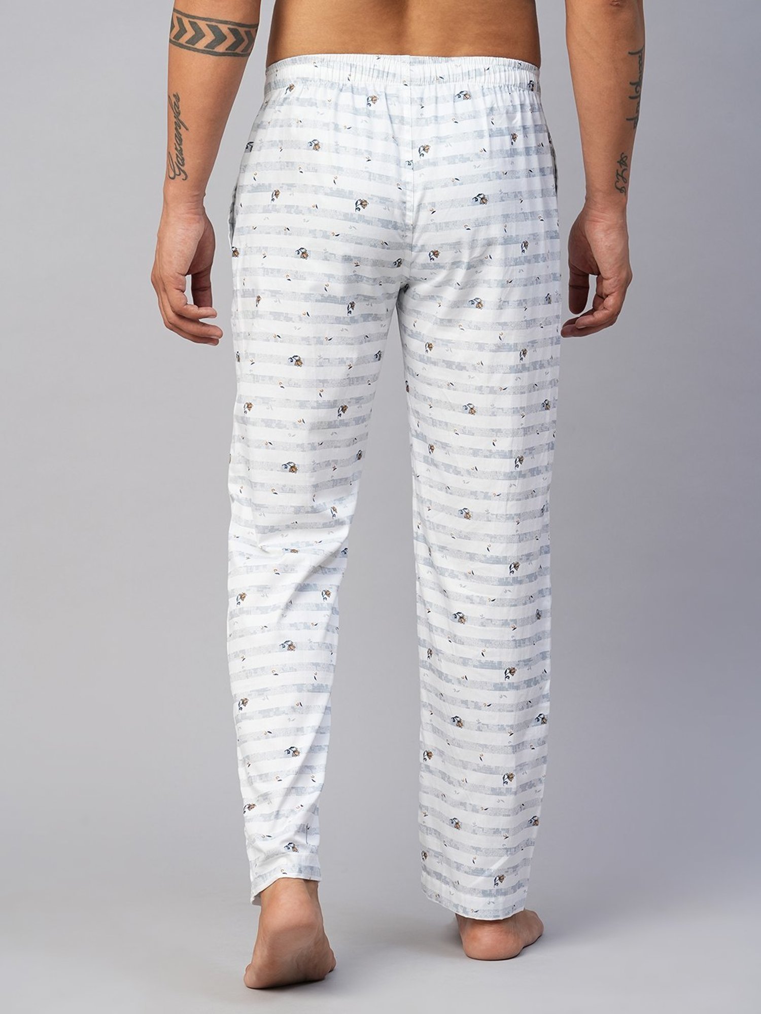 Urban Scottish White Regular Fit Printed Lounge Pants