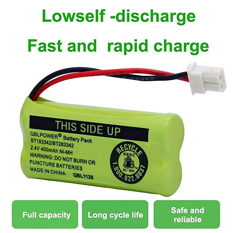 BT183342/BT283342 2.4V 400mAh Ni-mh BT-166342 BT-266342 BT-162342 BT-262342 Battery CS6114 CS6419 CS6719 EL52300 CL80111 Cordless Phone(Pack of 3)