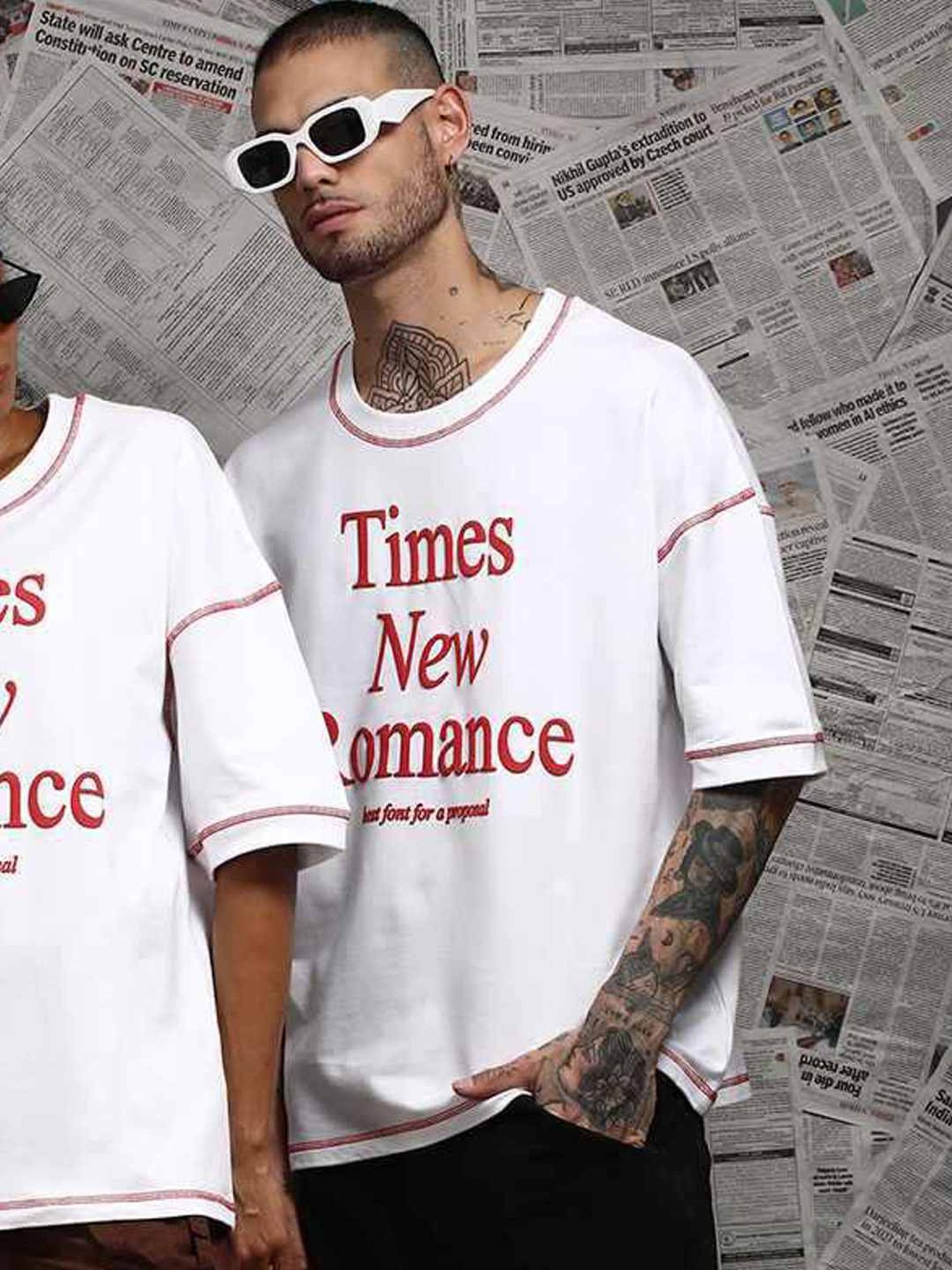 Difference Of Opinion White Loose Fit Printed Unisex T-Shirt