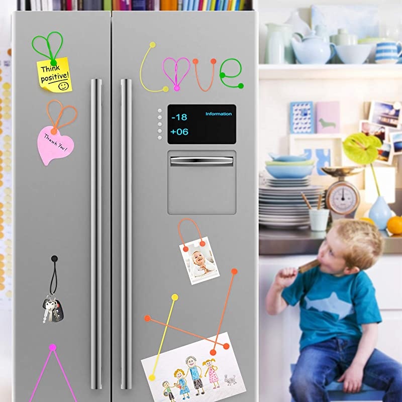 Magnetic Twist TiesSilicone Fridge MagnetsCable Straps with Strong Magnet for Bundling and OrganizingBookmark ClipsCord Wrap for HomeOfficeSchool or Just For Fun 6 Colors12 Pack