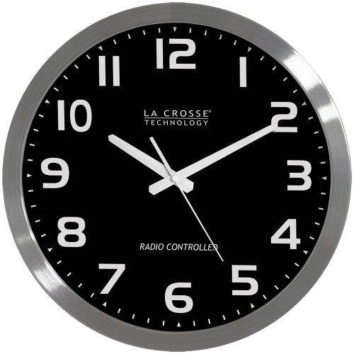 La Crosse Technology(R) WT-3161WH 16" Brushed-Metal Atomic Wall Clock