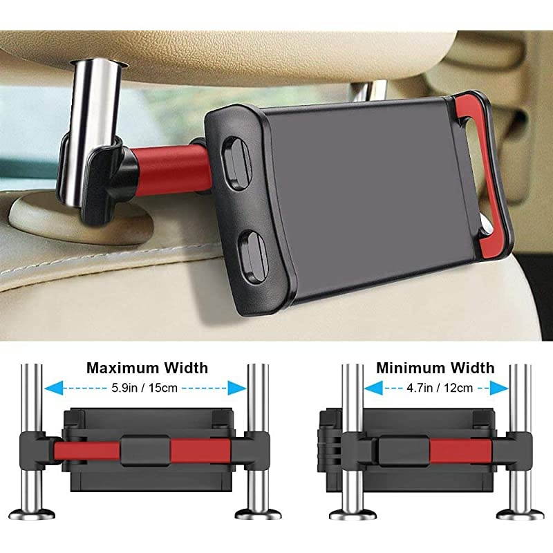 Headrest Mount Stretchable Backseat Seat MountTablet Headrest Holder Universal 360&deg; Rotating Adjustable for All 4106 cellphones Tablet iPad iPad Air iPad MiniSamsung Galaxy Red